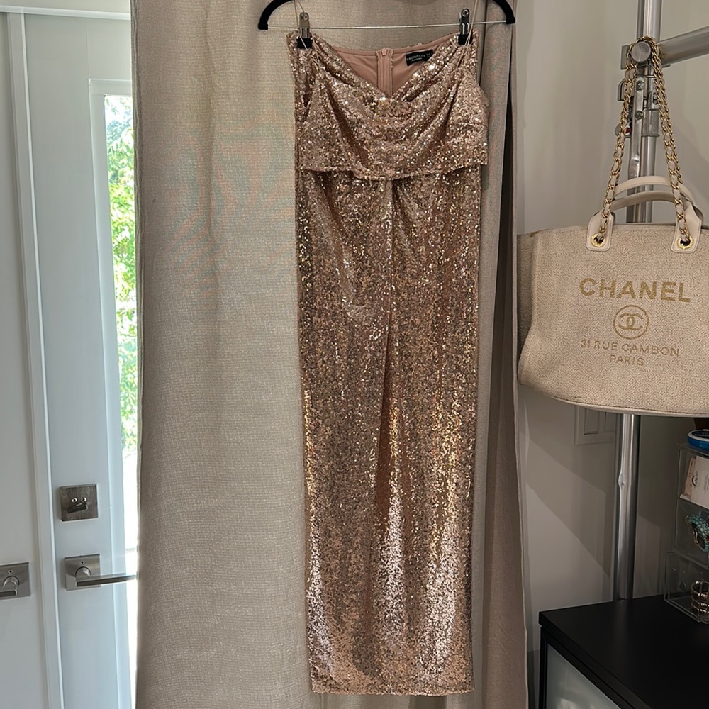 Sequin skirt and matching bralette